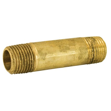 1/4 In. X 2 In. Yellow Brass Long Nipple